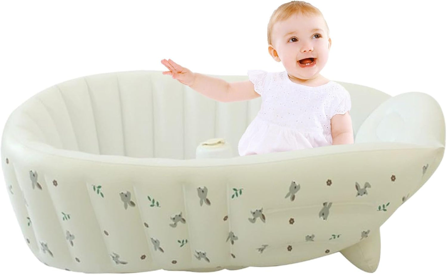 Baby Tubs - Inflatable Toddler Shower Tub | Adjustable Bathing Support Seat, Foldable Sitting Shower Bathtub for Camping Beach Travel Outdoor