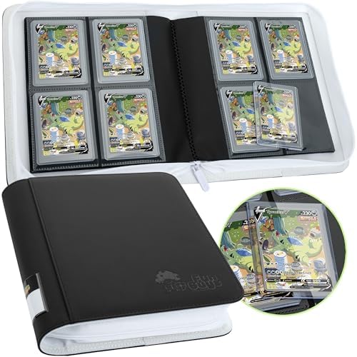 FunGuys Toploader Binder, Trading Card Binder Storage,128 4 Pocket Top Loader Pokemon Binder, Card Collection Yugioh Cards, MTG, TCG, Folders for Trading Cards