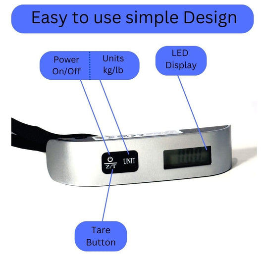 Purilite Select Digital Luggage Scale – Portable Hanging Baggage Weight Scale with LCD Display (110 lb / 50 kg)
