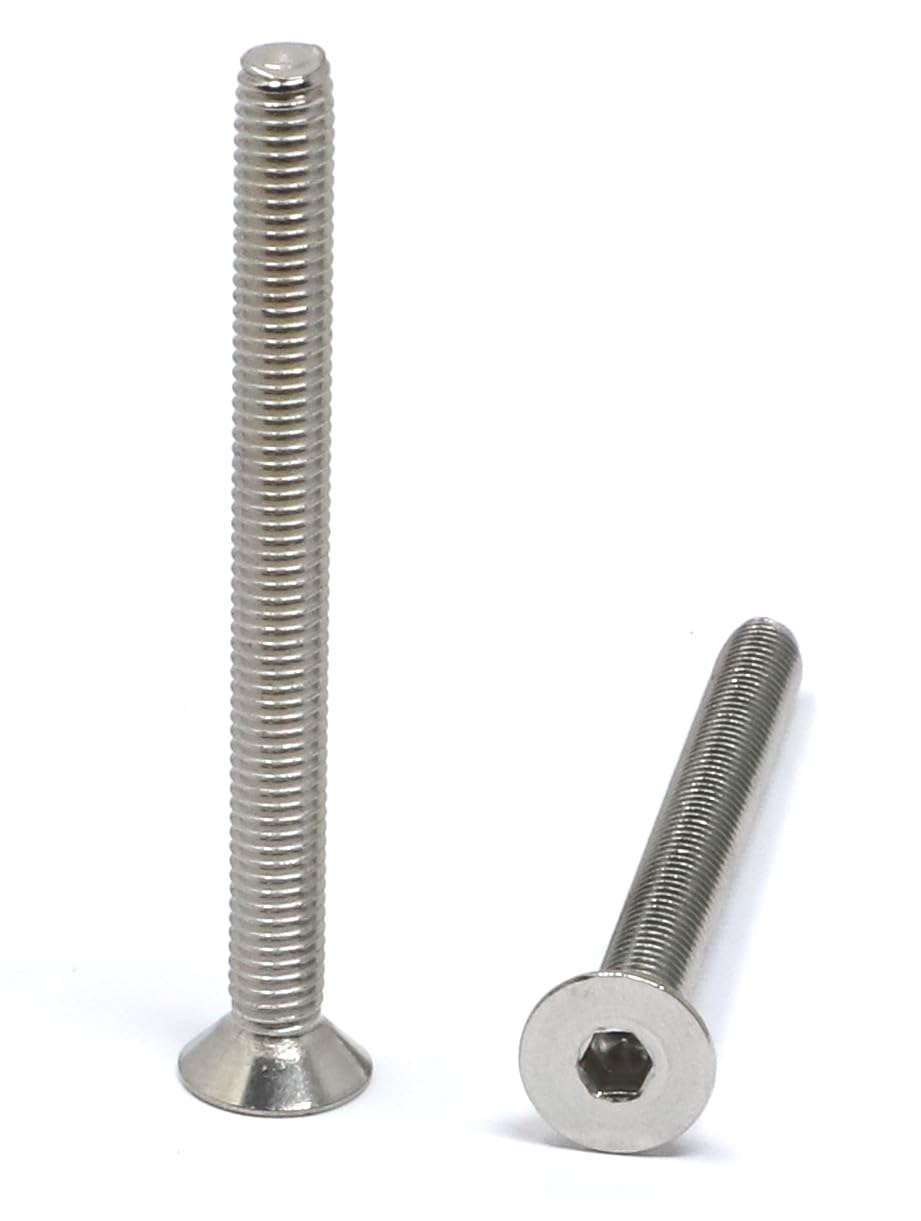 iexcell 5 Pcs M8 x 80mm Thread Pitch 1.25 mm Stainless Steel 304 Hex Socket Flat Head Cap Screws Bolts Kit