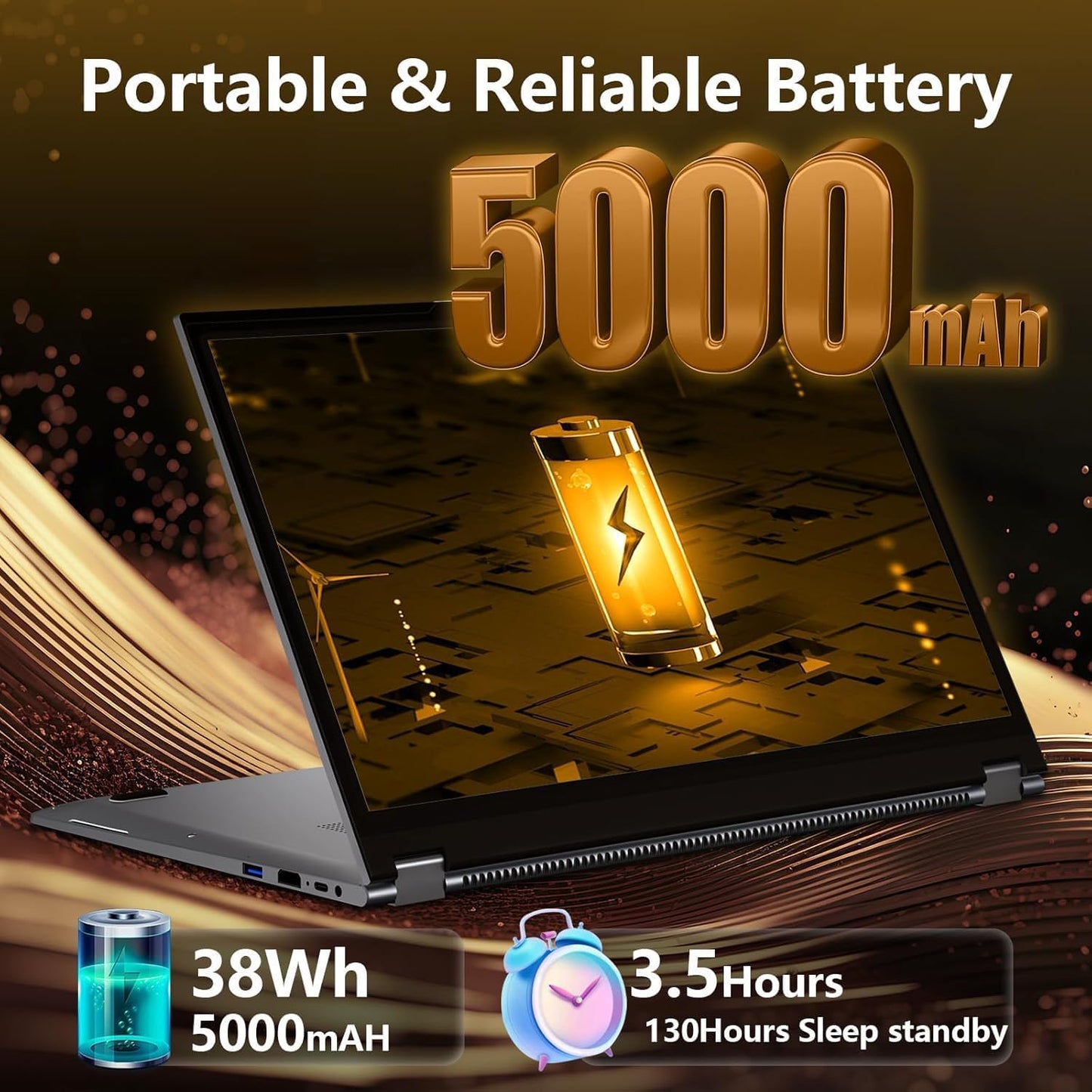 15.6 Inch 2 in 1 Gaming Laptop, Touchscreen Laptop Computer with AMD R3-3200U CPU (up to 3.5GHz) 16GB RAM 512GB SSD Laptops RJ45 WIFI5 BT5.1 HDMI Backlit Keyboard AMD Radeon Vega 3 Win 11 Pro