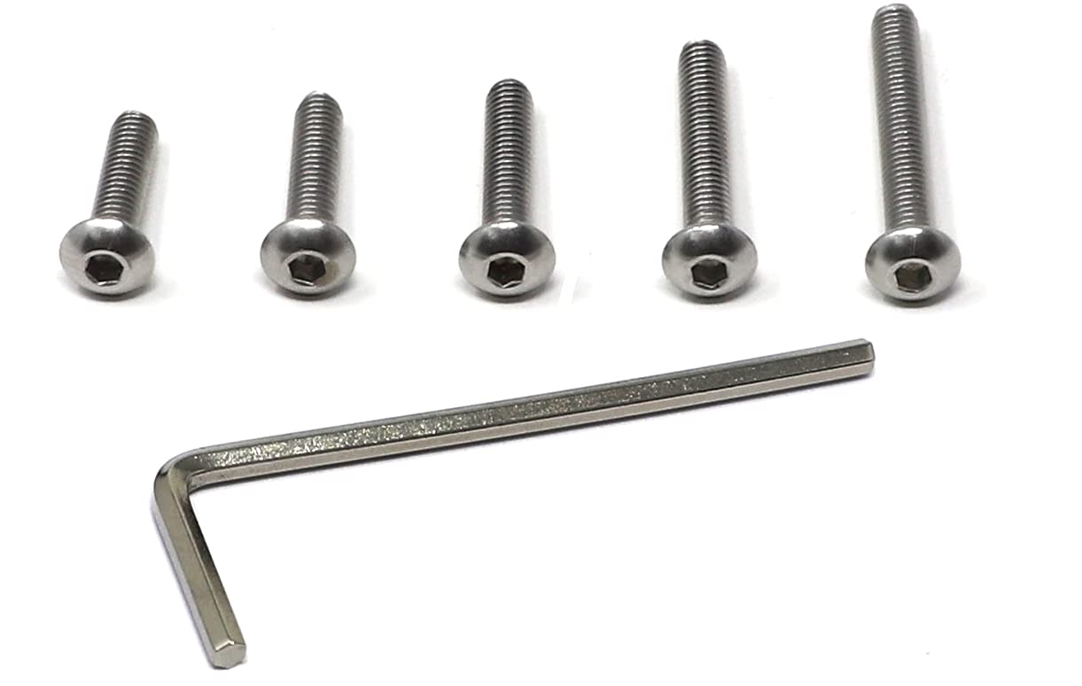 iexcell 50 Pcs M6 x 20mm Thread Pitch 1 mm Stainless Steel 304 Hex Socket Button Head Cap Screws Bolts Kit