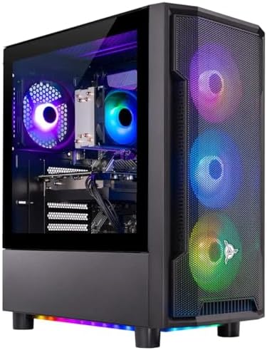 Skytech Shadow Gaming PC Desktop, Ryzen 5 5600 3.5 Ghz (4.4GHz Turbo Boost), AMD RX 6600 8GB GDDR6, 1TB SSD, 16GB DDR4 RAM 3200, 650W Gold PSU, Wi-Fi, Win 11 Home