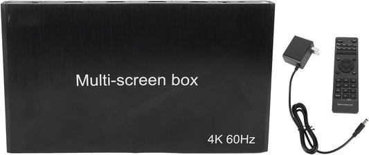 4K 60Hz HD Multiviewer with 3.5mm Output, 1 in 4 Out Quad Multi Viewer, Seamless er for Security Cameras, PCs, and Projectors - PuriLite