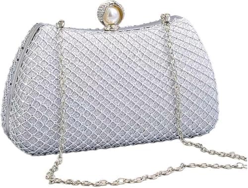 MUDUO Women's Wedding Purse, Pearl Clutch evening clutch purse Crossbody Shoulder Bag Handbag for Party Date Formal Occasion