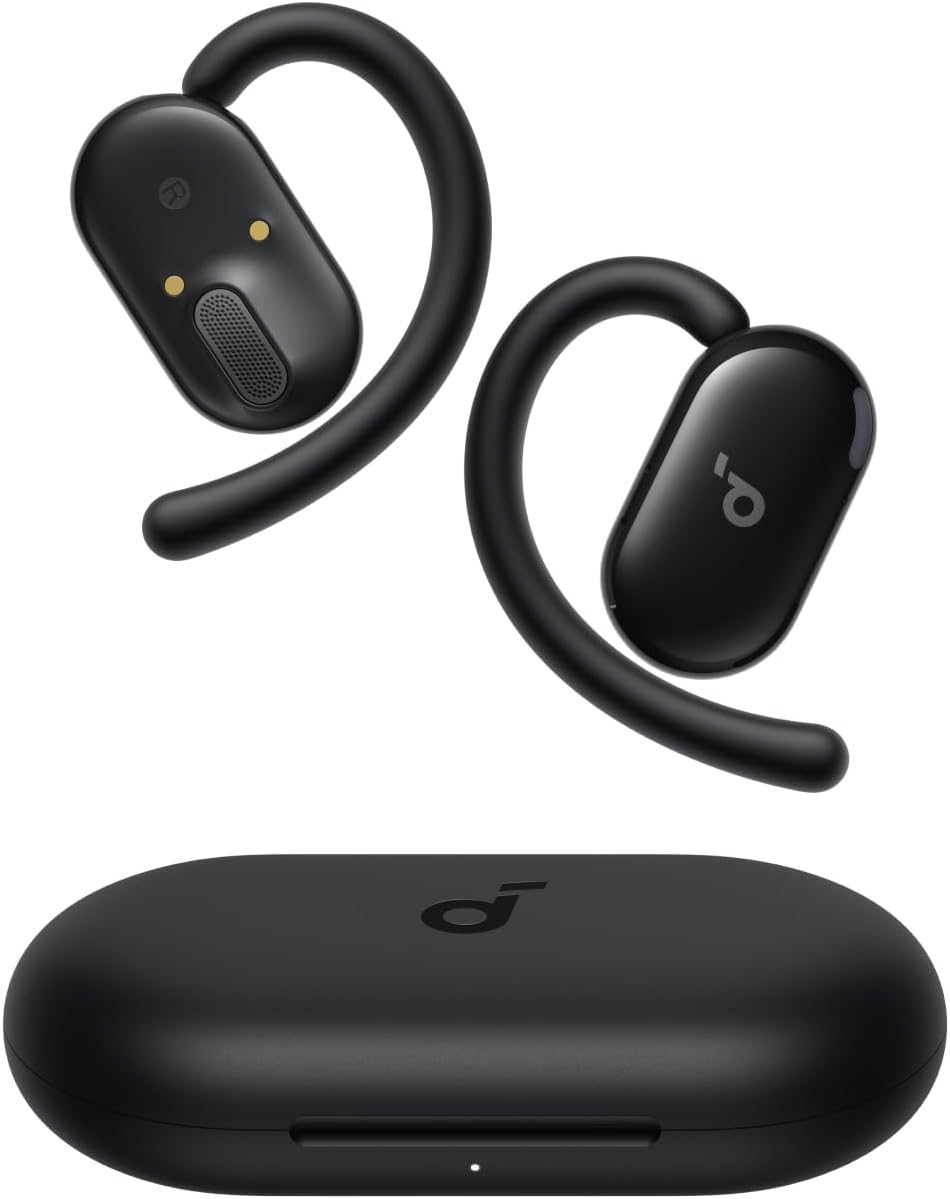Soundcore V20i by Anker Open-Ear Headphones,Ultra-Comfort,Snug Fit,Powerful Sound,Clear Calls,IP55,LED Lights,36H Playtime,Bluetooth 5.4,Multipoint Connection(Renewed)