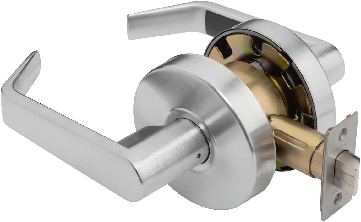 Dynasty Hardware AUG-00-26D Grade 2 Commercial Duty Office Door Keyed Lever Lockset, ADA, Satin Chrome Finish