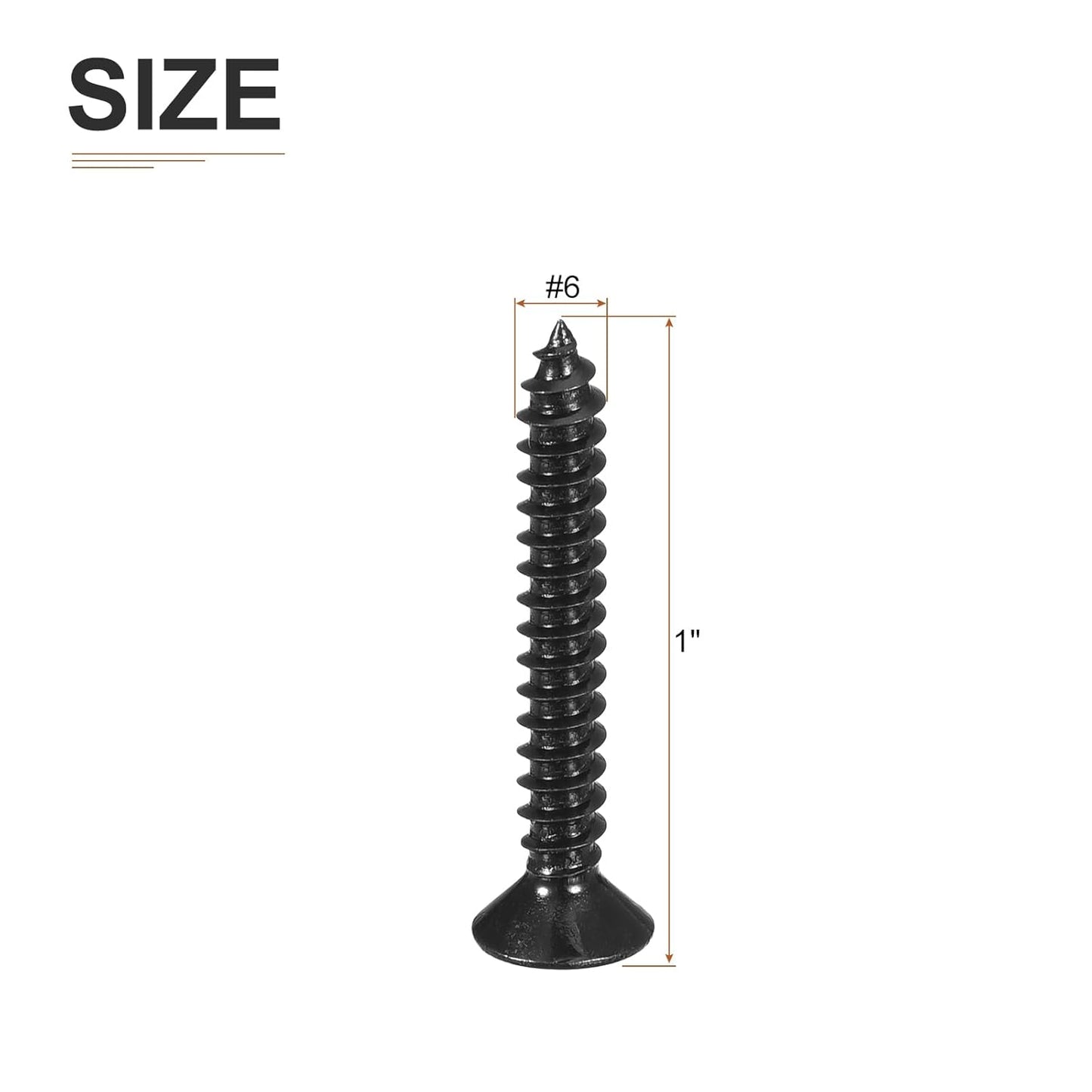 DTGN 100Pcs #6x1/2 Flat Head Wood Screws, 304 Stainless Steel Phillips Self Tapping Screws - Good for Woodworking, Furniture - Silver