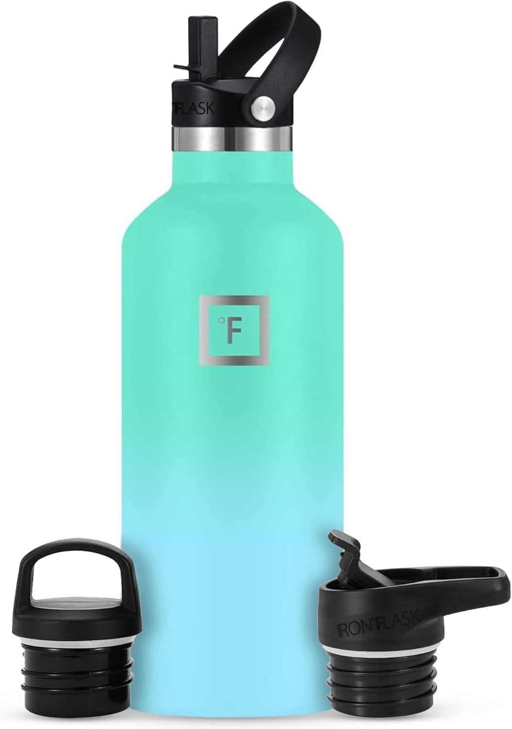 Camping & Hiking Hydration Canteens - 24oz 3 Lids (Narrow Straw/Spout Lid) Leak Proof Vacuum Insulated Stainless Steel - Hot & Cold Double Walled Sports Water Bottle