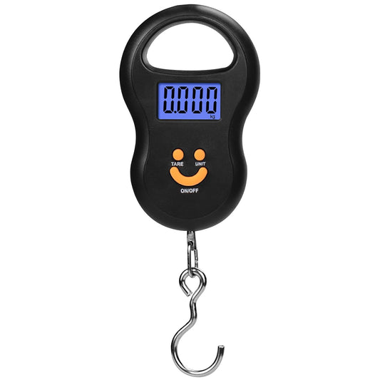 Toguma Fish Scale 50KG Hanging Scale Luggage Scale Weighing Scale with Comfortable Handle and Large Hook, Suitable for Home Farm Outdoor Hunting Fishing (Black)