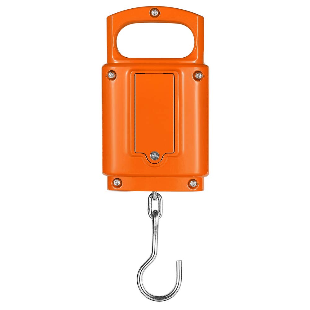 Klau Portable Fish Weighing Scales 100 lb / 1600 oz Heavy Duty Digital Hanging Scale LCD Display with Backlight Orange for Home Farm Hunting Outdoor