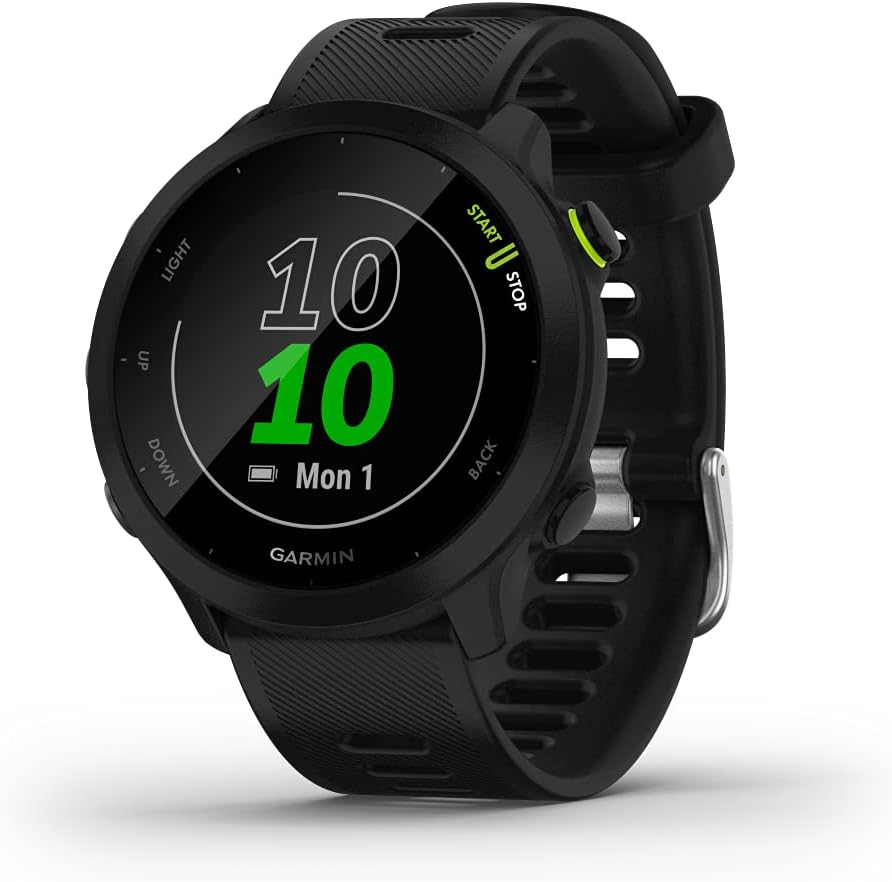 Garmin Forerunner 55, GPS Running Watch with Daily Suggested Workouts, Up to 2 Weeks of Battery Life, White