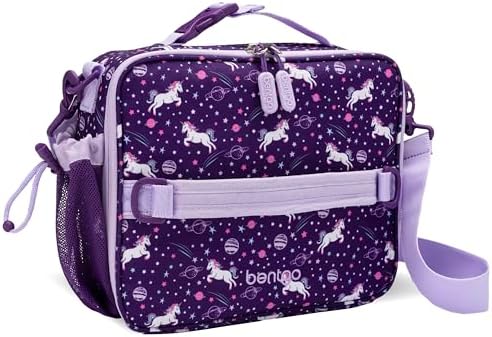 Bentgo® Kids Lunch Bag - Durable, Double Insulated, Water-Resistant Fabric, Interior & Exterior Zippered Pockets, Water Bottle Holder - Ideal for Children 3+ (Shark)
