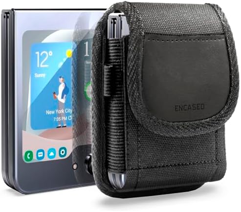 Encased XL Cell Phone Pouch Holster Compatible with Samsung Galaxy S21 / S22 /S23/S24 Ultra, iPhone 12/13/14/15/16 Pro Max Belt Clip Holder (Large Case Compatible)
