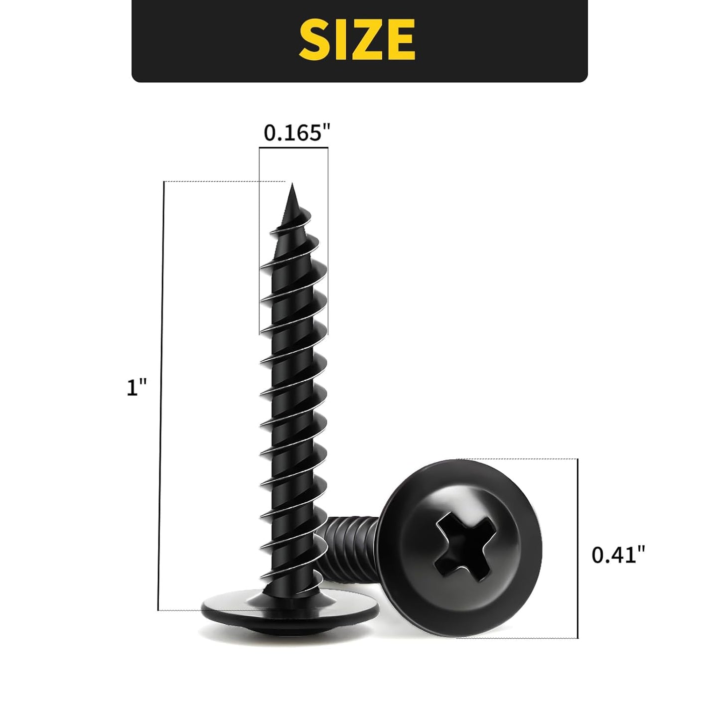 Wood Screws Assortment Kit, FIXLINK 220 PCS High Hardness Truss Head Black Wood Screws Set, Phillips Drive Assorted Screws, Contain 8 Size (,2”,1-5/8”,1-1/2”,1-1/4”,1”,3/4”,5/8”,1/2”), Black