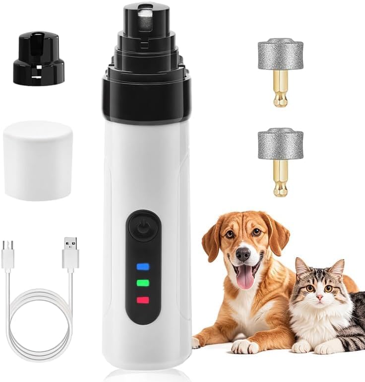 Heusom Silent Groom Pro Nail Grinder, Pet Nail Trimmer, Rechargeable USB Charging Pet Nail Grinder for Dogs and Cats, Pet Paws Grooming Smoothing Tool (1pcs)