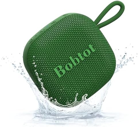 Bobtot Portable Bluetooth Speakers Wireless - IPX7 Waterproof Mini Shower Speaker with 16 Hours Playtime, Loud Stereo Sound, Rich Bass, TWS, Built-in Mic, Small Size for Travel Sport, Green