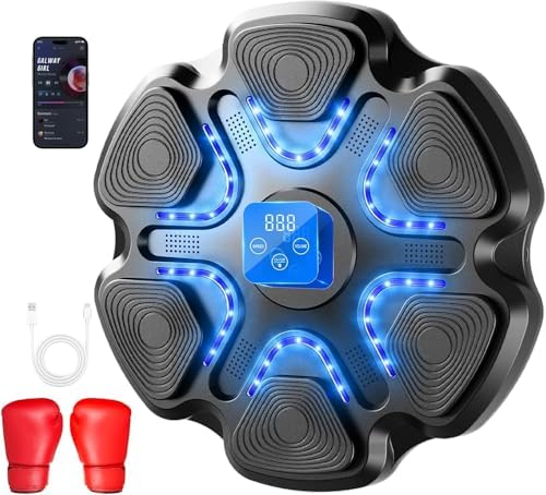 Music Boxing Machine, Music Punching Machine for Adults Kids, Smart Bluetooth Boxing Training Equipment with Gloves Wall Mounted, Workout Punching Machine for Home,Office and Gym
