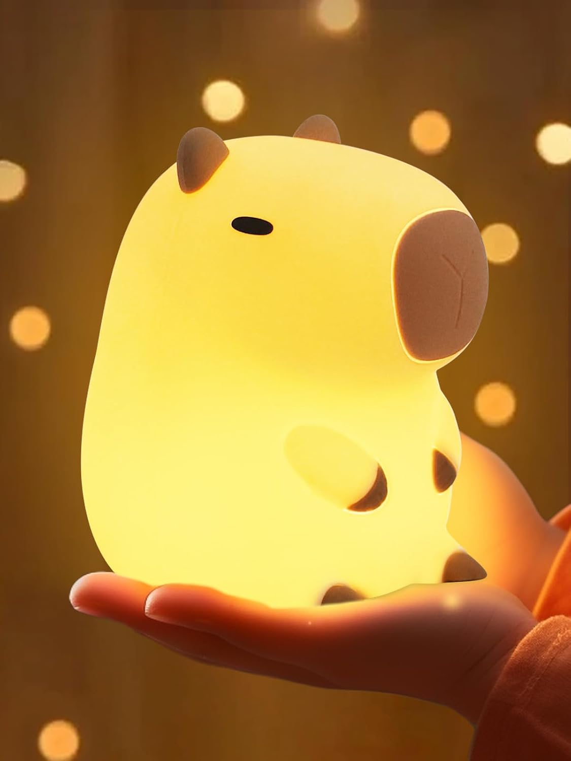 YuanDian Capybara Night Light - Adorable Gift for Women, Teen. Decorate Bedroom with Cute Silicone Capybara Nightlights Christmas for Girls and Boys