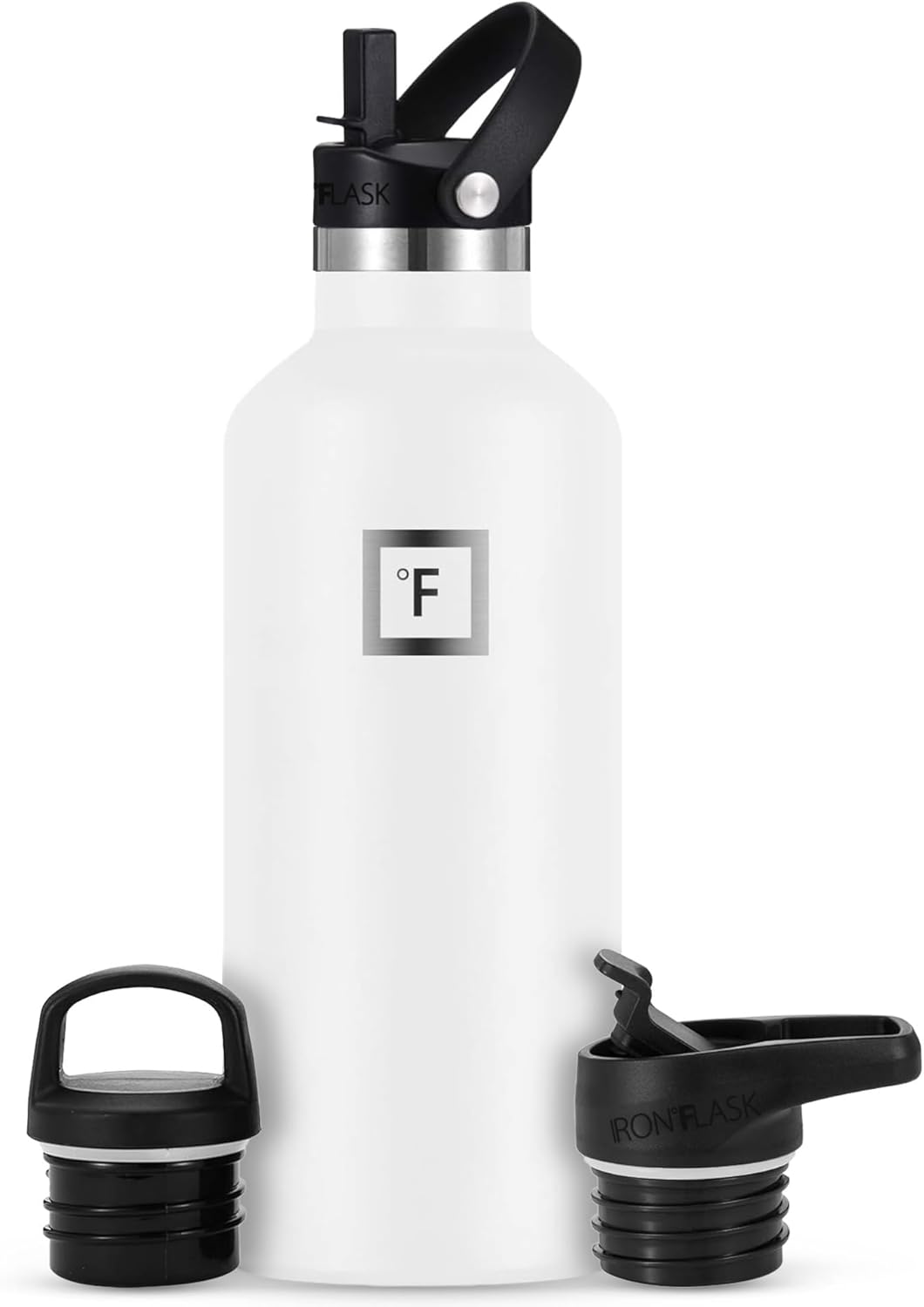 Camping & Hiking Hydration Canteens - 24oz 3 Lids (Narrow Straw/Spout Lid) Leak Proof Vacuum Insulated Stainless Steel - Hot & Cold Double Walled Sports Water Bottle