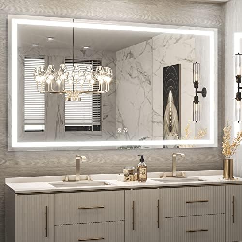 TETOTE 36 x 28 Bathroom LED Mirror Bedroom LED Mirror Fashion Style Vanity Makeup Mirror Dimmable Anti-Fog Wall Mounted Birthday Gift Housewarming Gift Wedding Gift