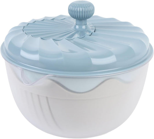 Large Salad Spinner, Vegetables Wash Bowl, Fruits Lettuce Spinner Pasta and Fries Dryer Fruit Washer for Salad Preparation and Food Washing Kitchen Colander (Nordic Blue)