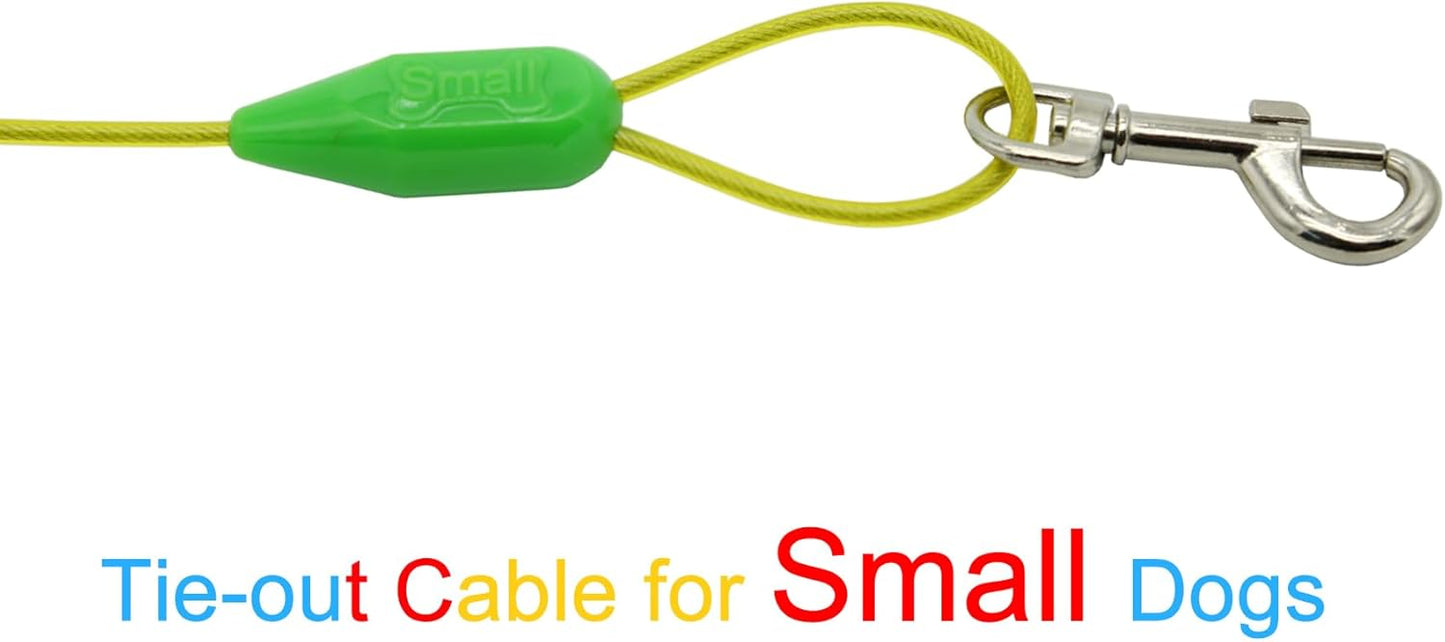 Petest 25ft Reflective Tie-Out Cable for Small Dogs Up to 35 Pounds
