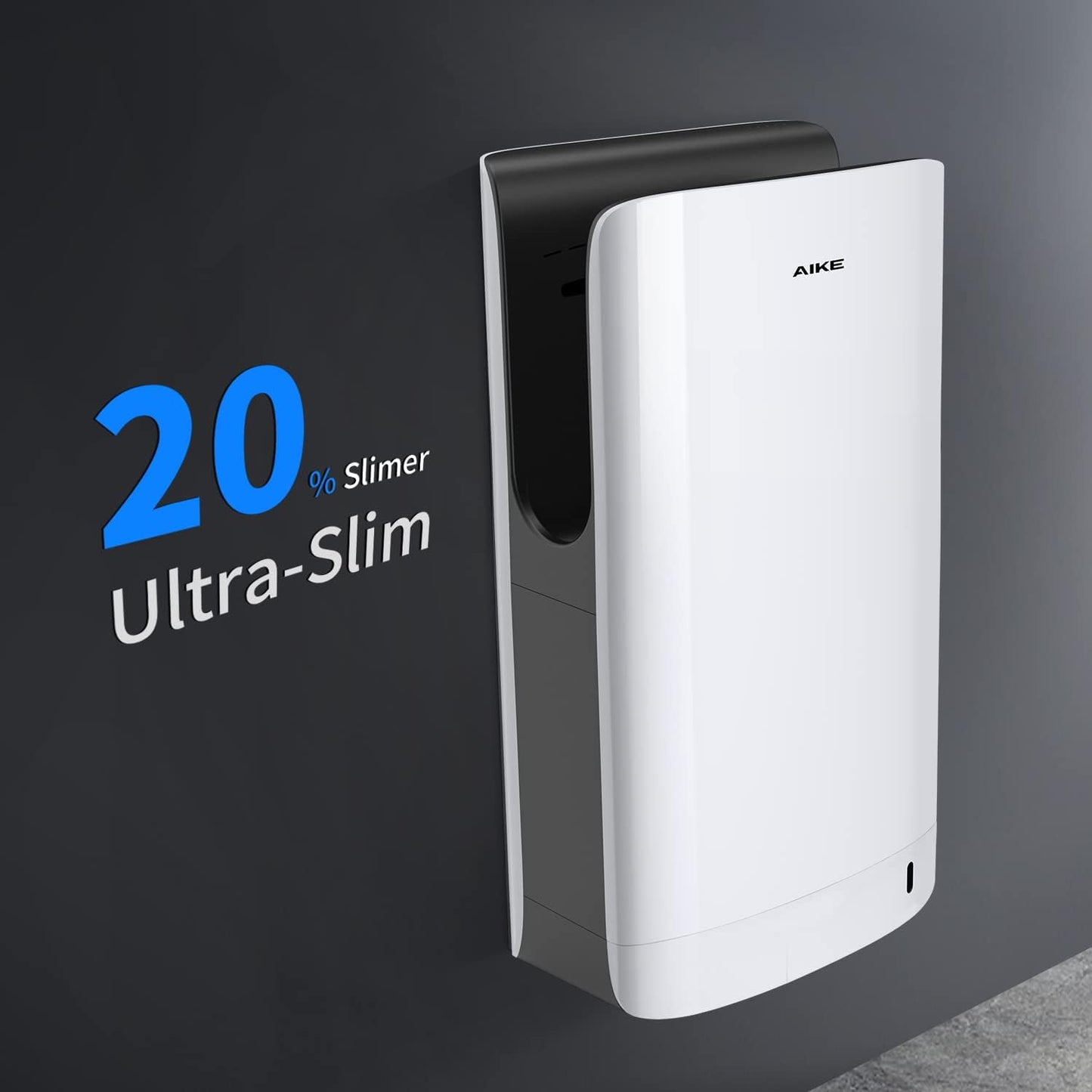 AIKE HEPA Filtered Vertical Hand Dryer Slim, 110-130V Silver 2023 New Version Model AK2065