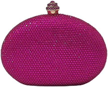 HUANG ZHUANG Egg Shape Crystal Clutch Purse Rhinestone Evening Bag for Women Party Wedding Cute Handbag
