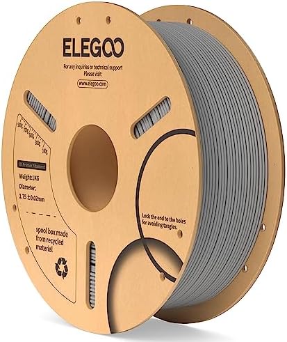 ELEGOO PLA Filament 1.75mm Black 1KG,3D Printer Filament Dimensional Accuracy +/- 0.02mm,1kg Cardboard Spool(2.2lbs) 3D Printing Filament Fits for Most FDM 3D Printers