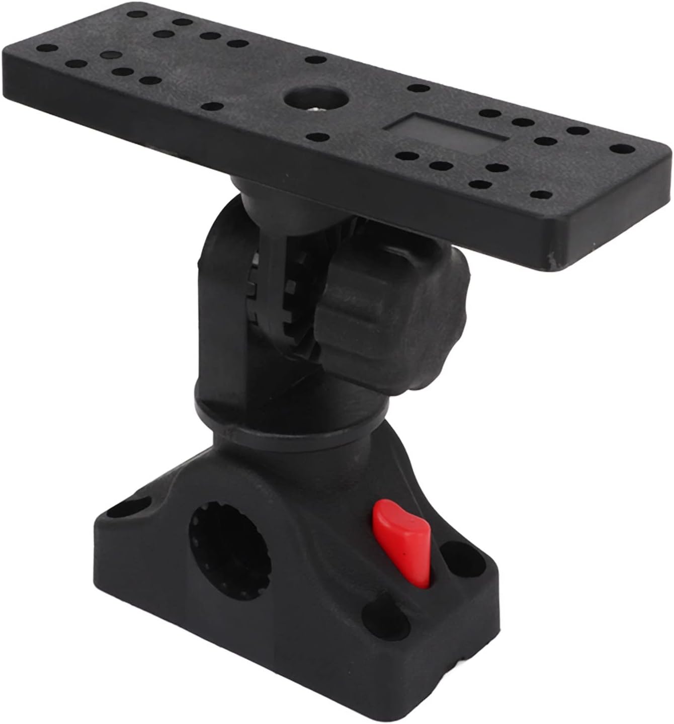 Fish Finder Mount Base, 360 Degree Rotating Removable Boat Fish Finder Electronics Mount Nylon and Stainless Steel Multi Pattern and Perforated Top Panel Design Provides Experience