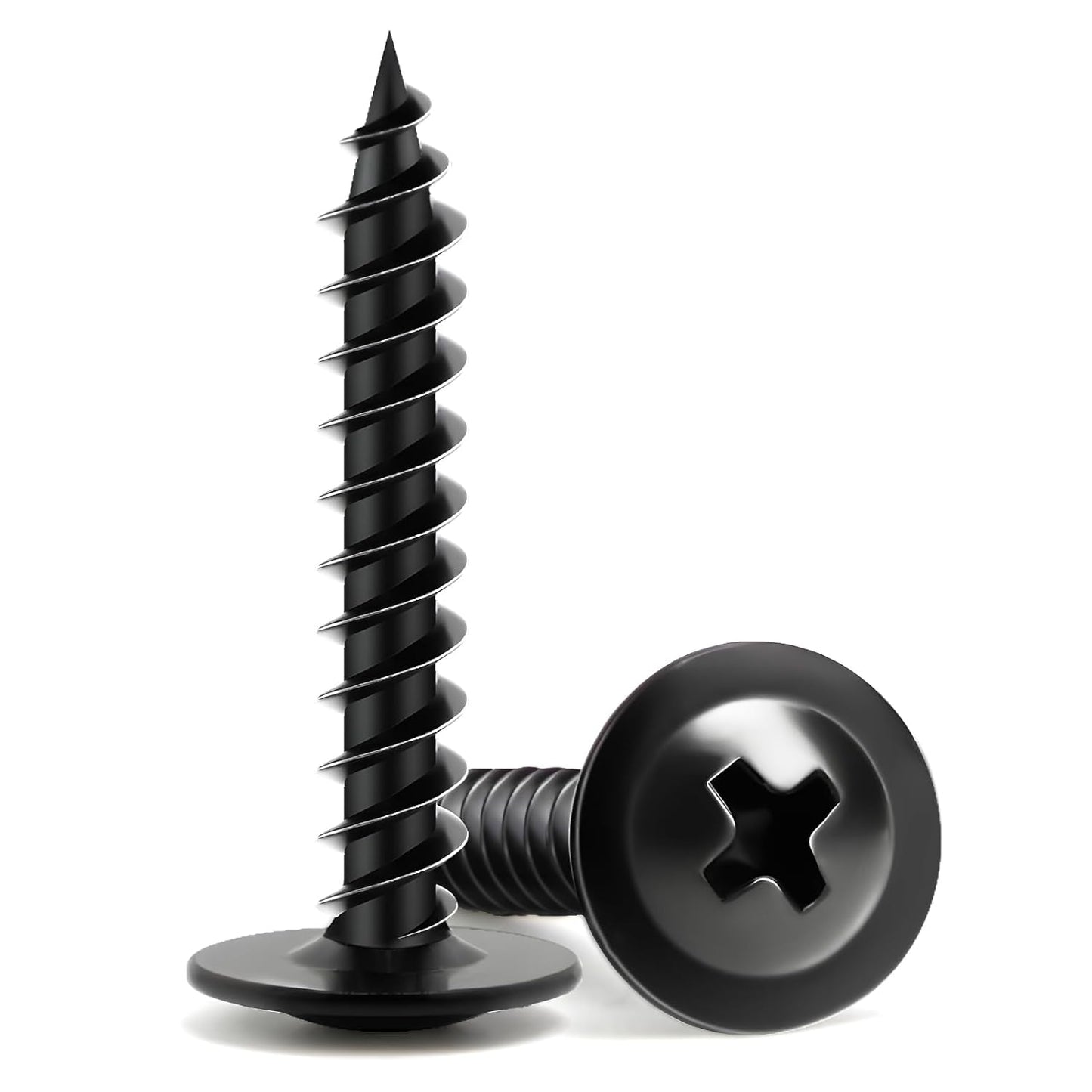 Wood Screws Assortment Kit, FIXLINK 220 PCS High Hardness Truss Head Black Wood Screws Set, Phillips Drive Assorted Screws, Contain 8 Size (,2”,1-5/8”,1-1/2”,1-1/4”,1”,3/4”,5/8”,1/2”), Black