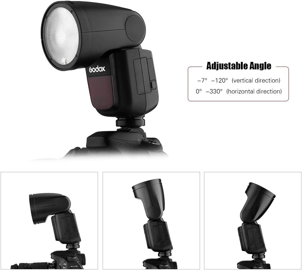 GODOX V1Pro-C 2.4G Wireless Camera Flash Speedlite with Detachable Sub Flash 1/8000s HSS 1.3s Recycle Time M/TTL Flash Mode 10 Levels Brightness Type-c Powered Compatible with Canon EOS Cameras