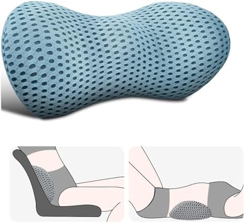 Lumbar Support Pillow for Lower Back Pain Relief – Ergonomic Streamline Memory Foam Cushion for Office Chair, Car Seat, Bed, and Sleeping – Ideal for Drivers and Office Workers (Black)