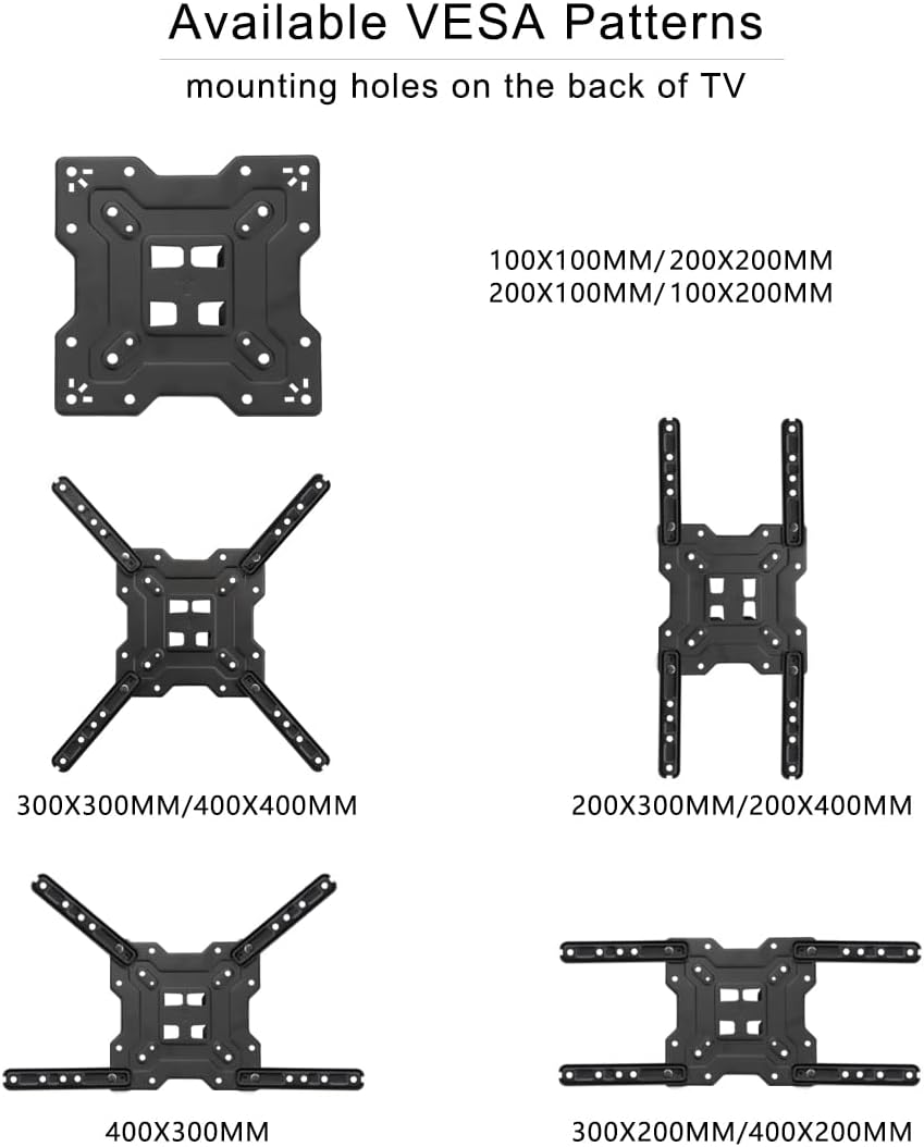 Suptek Adjustable TV Wall Mount Swivel and Tilt TV Arm Bracket for Most 32-55 inch LED, LCD Monitor and Plasma TVs up to 70lbs VESA up to 400x400mm (MAFD-L400)