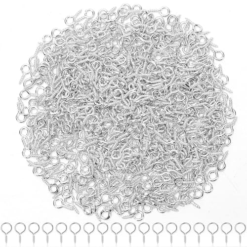 AUGSUN Eye Hooks, 12Pack 2.5 Inch Eye Hooks Heavy Duty 304 Stainless Steel Eye Screw,Screw Eyes Metal Screw Hooks Ring Screws Fasteners Hardware Tools