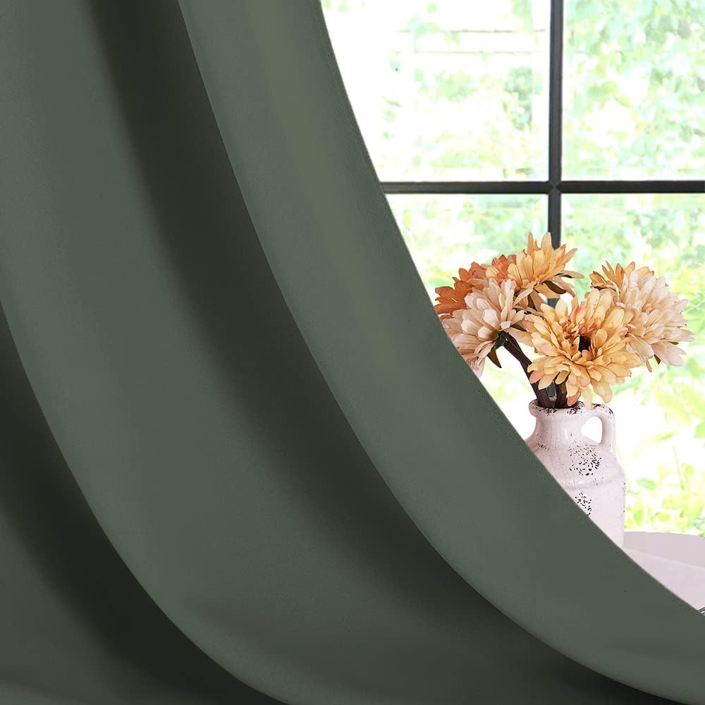 NICETOWN Blackout Curtains 2 Panels for Bedroom- Thermal Insulated Grommet Blackout Curtains 63 Inches Long for Living Room/Kitchen Rideaux occultants (2 Panels, W42 x L63 -Inch,Grey) - PuriLite