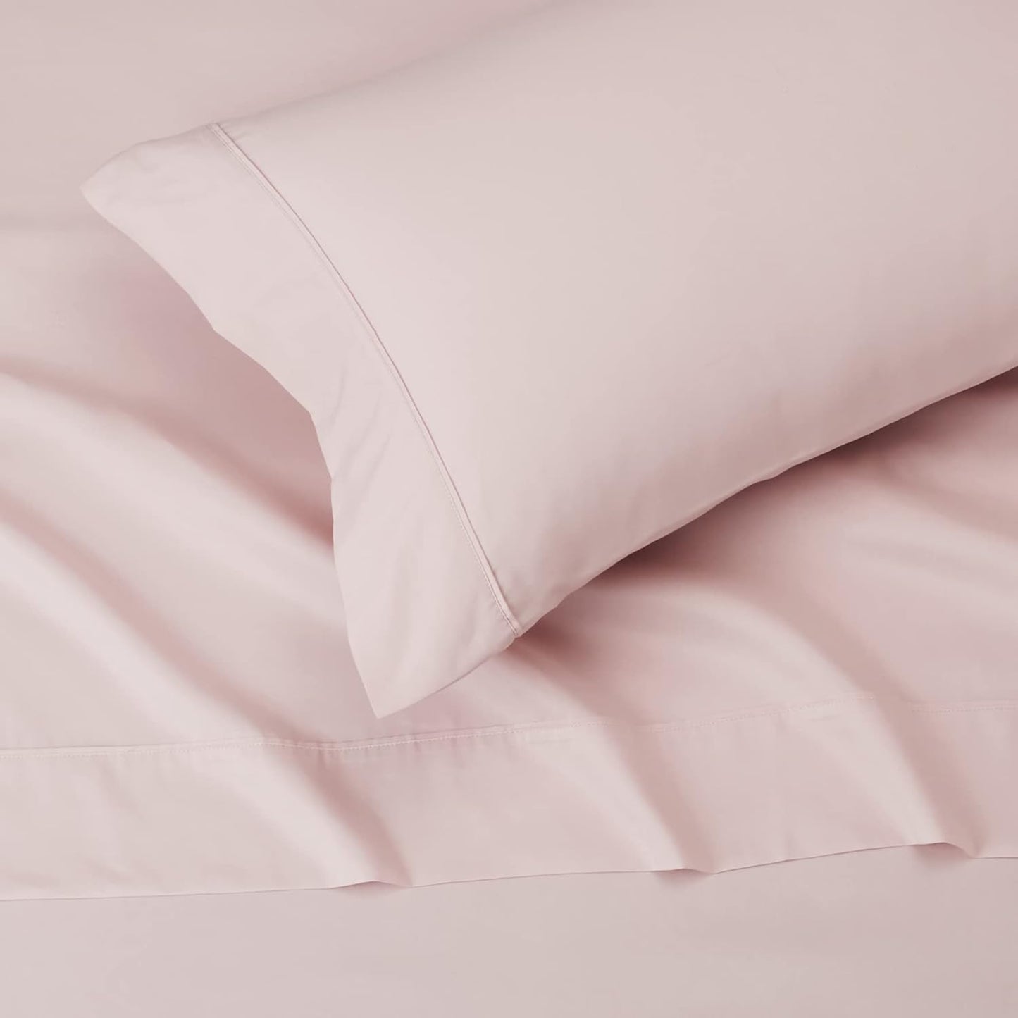 Amazon Basics Lightweight, Breathable Microfiber 4-Piece Bed Sheet Set with 14-Inch Deep Pockets, Full, Blush Pink, Solid