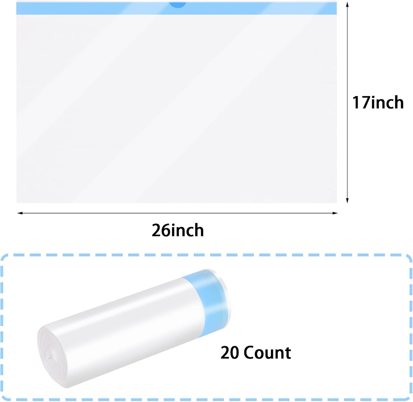 Yymobt Cat Litter Box Liners Waste Bags for Self-Cleaning Drawstring Waterproof Easy Cleanup Automatic Litter 20 Count