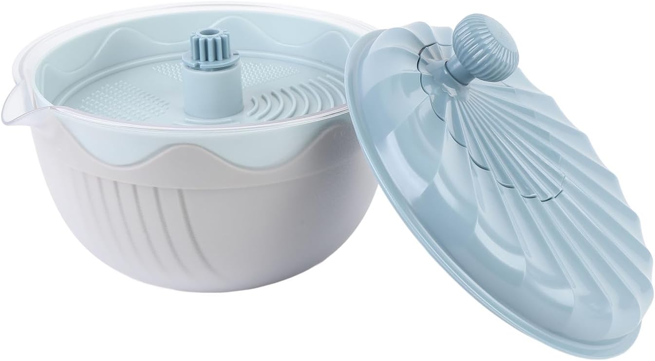 Yosoo Salad Spinner Efficient Multifunctional Vegetable Washer and Salad Chopper for Home Kitchen (Beige)