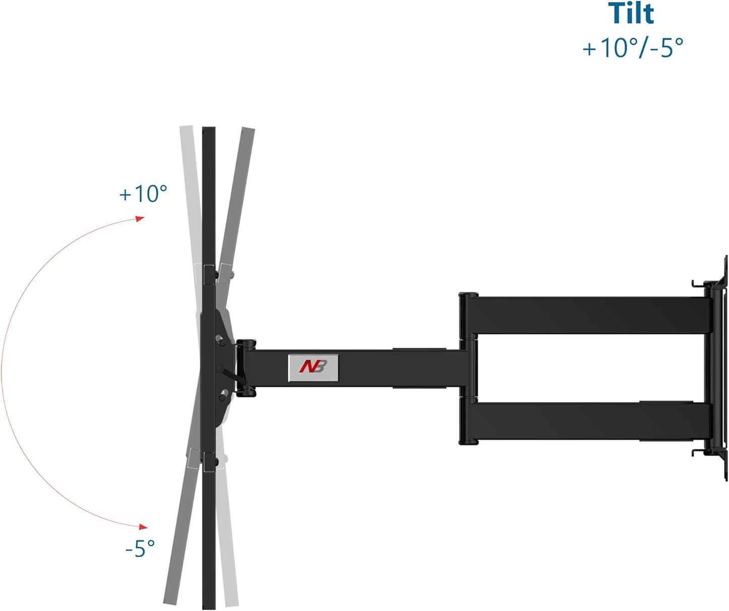 NB North Bayou Heavy Duty TV Wall Mount Double Arms Articulating Swivel TV Bracket for Most 75”-110 inch LED LCD OLED TVs VESA Compatible Hold up to 200 lbs Wall Bracket SP5
