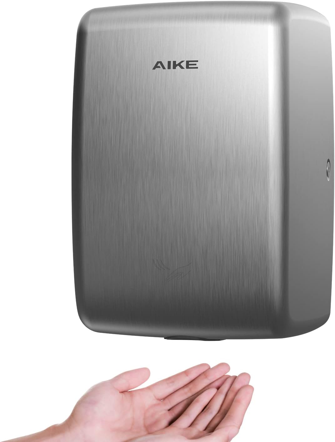 AIKE UL Approved Compact Jet Hand Dryer Hard-Wired Friendly, 1350W 120V Brushed Stainless Steel Model AK2803D