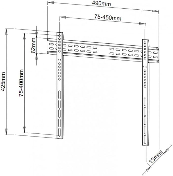 Techly Ultra Slim Fixed TV Wall Mount- 40-65in