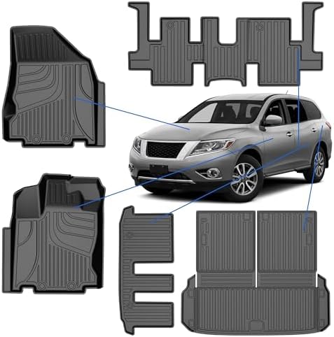 AOMSAZTO Floor Mats & Trunk Mat for 2024 2025 Chevy Equinox EV (Non Fuel),TPE All Weather Protection 2 Rows Car Floor Liners with Cargo Liner for Chevrolet Equinox EV (Non Fuel)