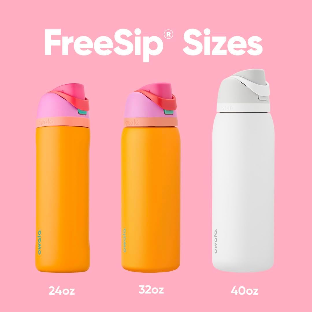 Owala FreeSip Insulated Stainless Steel Water Bottle with Straw for Sports, Travel, and School BPA-Free Sports Water Bottle, 24 oz, Beach House - PuriLite