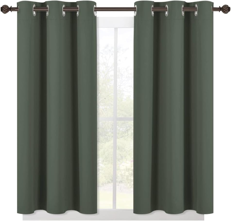 NICETOWN Blackout Curtains 2 Panels for Bedroom- Thermal Insulated Grommet Blackout Curtains 63 Inches Long for Living Room/Kitchen Rideaux occultants (2 Panels, W42 x L63 -Inch,Grey) - PuriLite