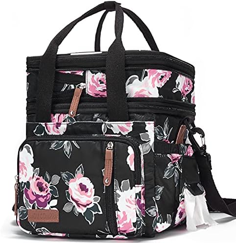 Lunch Bag Women Insulated Lunch Box for Work, Purple Expandable Large Lunch Bags, Leakproof Double Deck Lunch Box Cooler Bag(Purple)