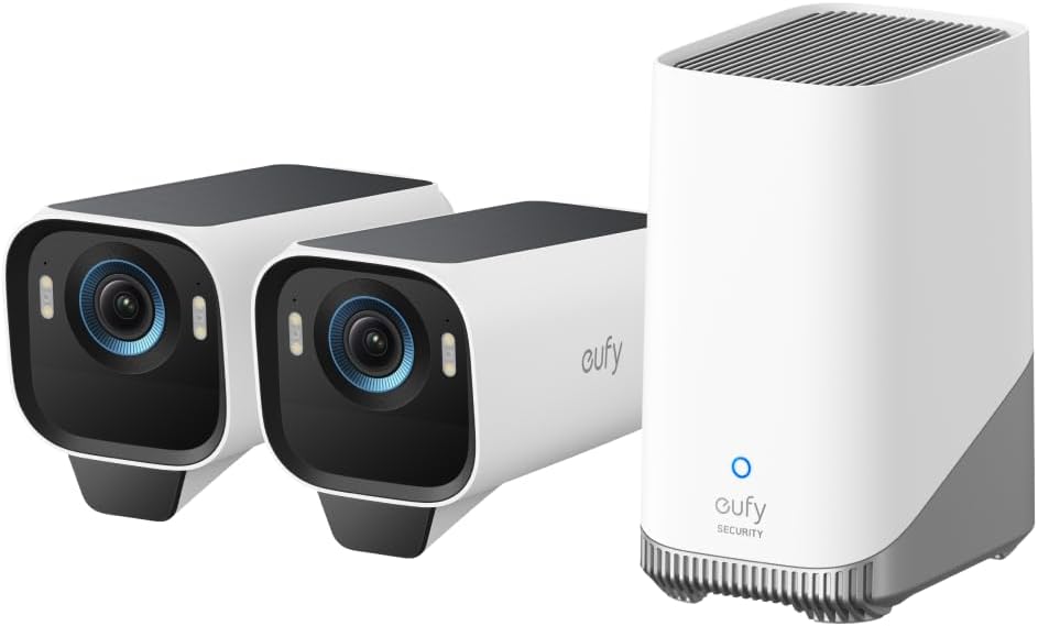eufy Security eufyCam S3 Pro 4-Cam Kit, Solar Camera Outdoor Wireless, MaxColor Night Vision, 4K Security Camera with Solar Panel, Face Recognition AI, Expandable Local Storage, No Monthly Fee