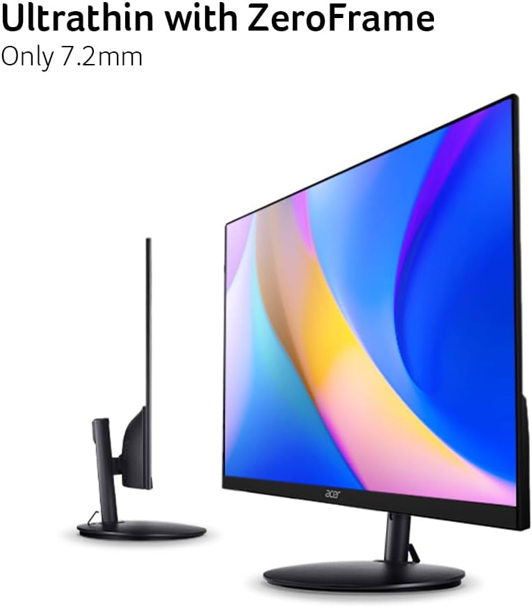 Acer SH272U Ebmiiphx 27" WQHD (2560 x 1440) Widescreen IPS Monitor| AMD FreeSync | 1ms (VRB) | 100Hz Refresh | 2 Speakers | VESA Compliant | HDMI Cable Incl.