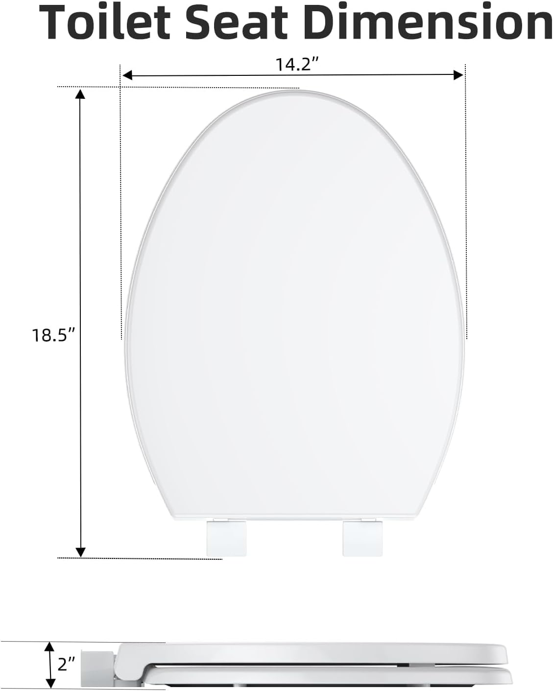 Homfan Elongated Soft-Close Toilet Seat with Built-in Toddler Potty Training Seat – Easy Installation, Durable & Quiet Close, Fits Adult & Child, Includes Quick-Detach Hinges